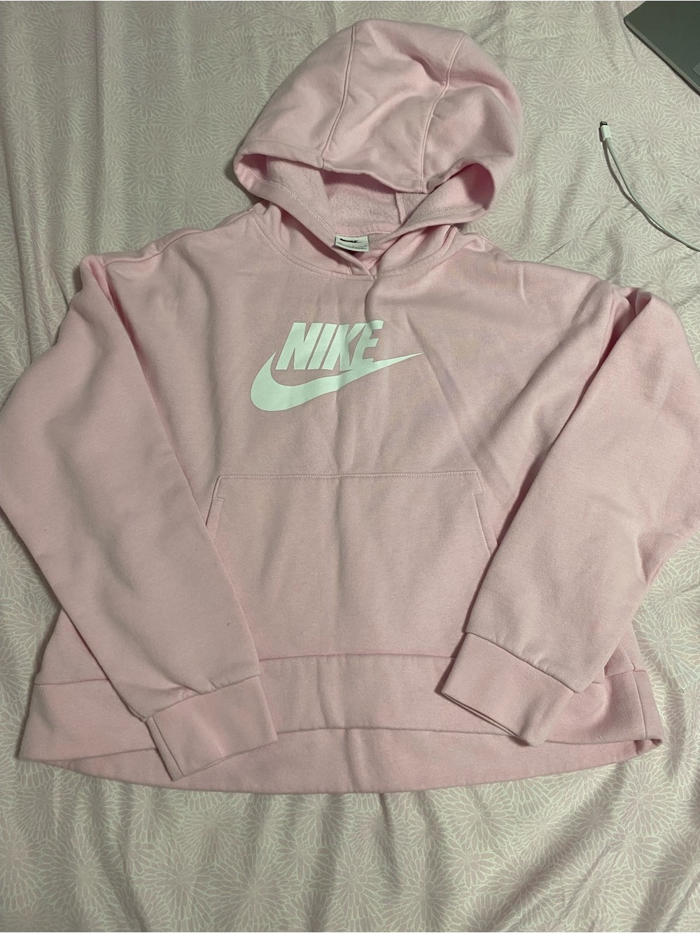 Nike Pink Hoodie with White Swoosh Logo